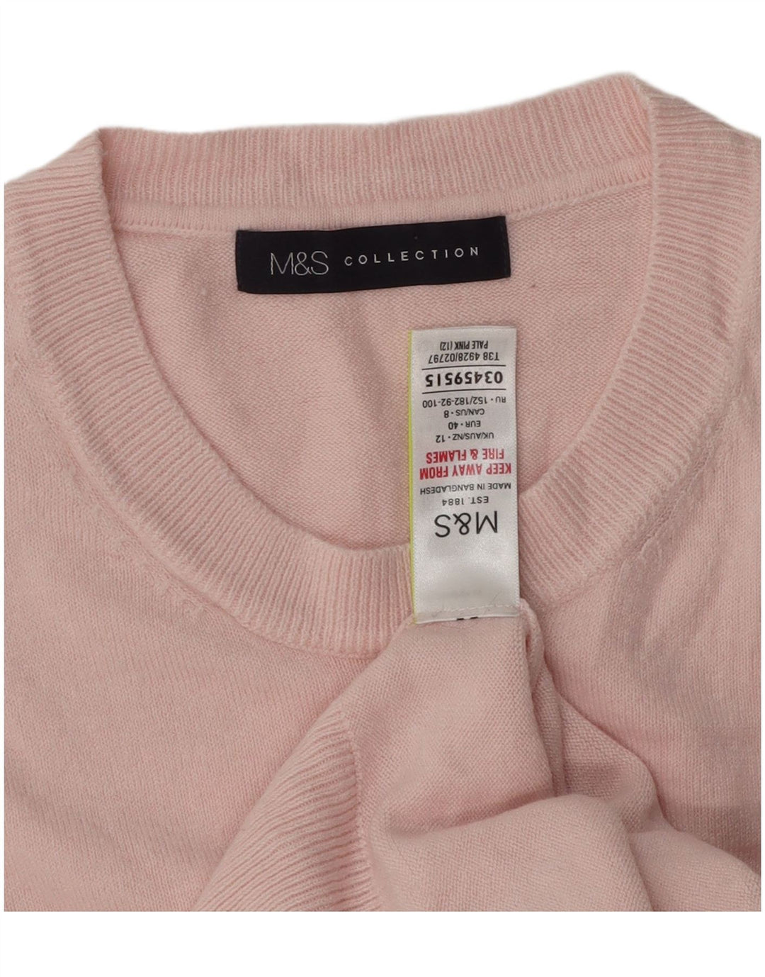 Sweter damski Marks & Spencer z okrągłym dekoltem, UK 12, średni róż