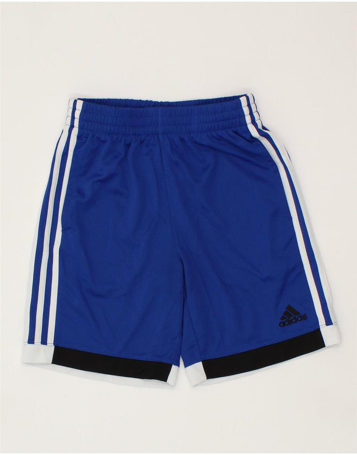ADIDAS Boys Sport Shorts 10-11 Years Medium  Blue Colourblock Polyester Vintage Adidas and Second-Hand Adidas from Messina Hembry 