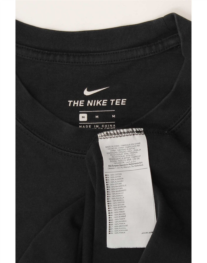 Męski T-shirt z grafiką Nike, średni czarny, bawełniany