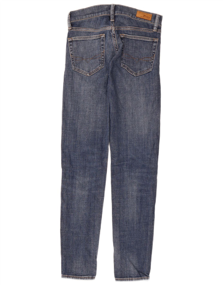 Polo Ralph Lauren Damskie wąskie dżinsy W24 L30 Niebieskie bawełniane