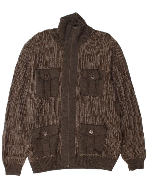 Męski sweter kardigan NAVIGARE XL, szara wełna