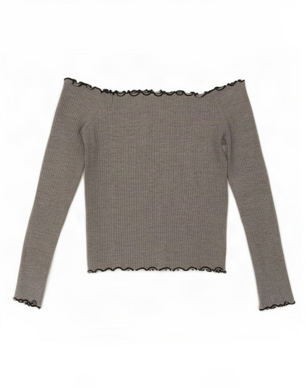 Damski top Zara Trafaluc z odkrytymi ramionami, UK 8, mały, szary