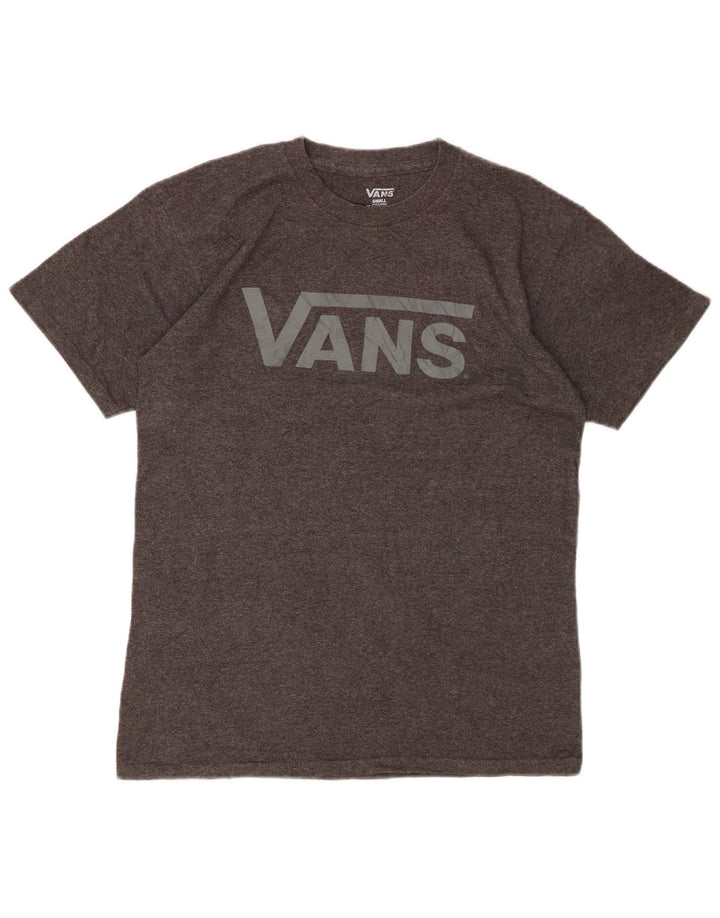 Męski T-shirt z grafiką VANS, mały, szary, bawełniany