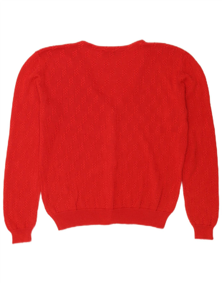 Sweter damski Peter Hahn UK 14, średni czerwony, bawełniany