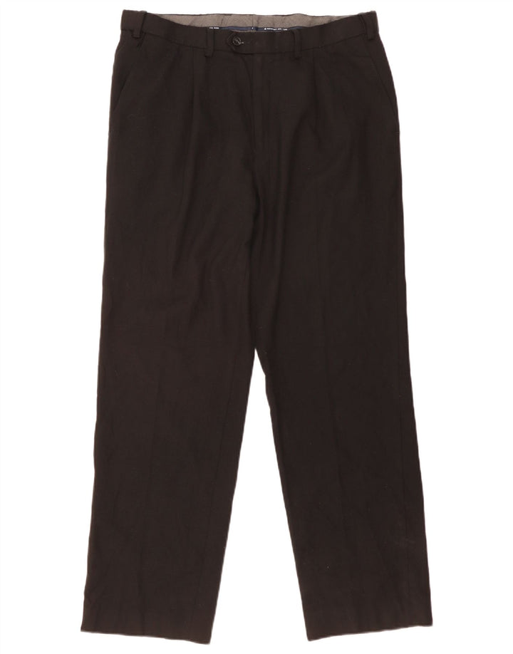 MARKS & SPENCER Męskie spodnie w regularnym dopasowaniu W34 L31 Black Wool