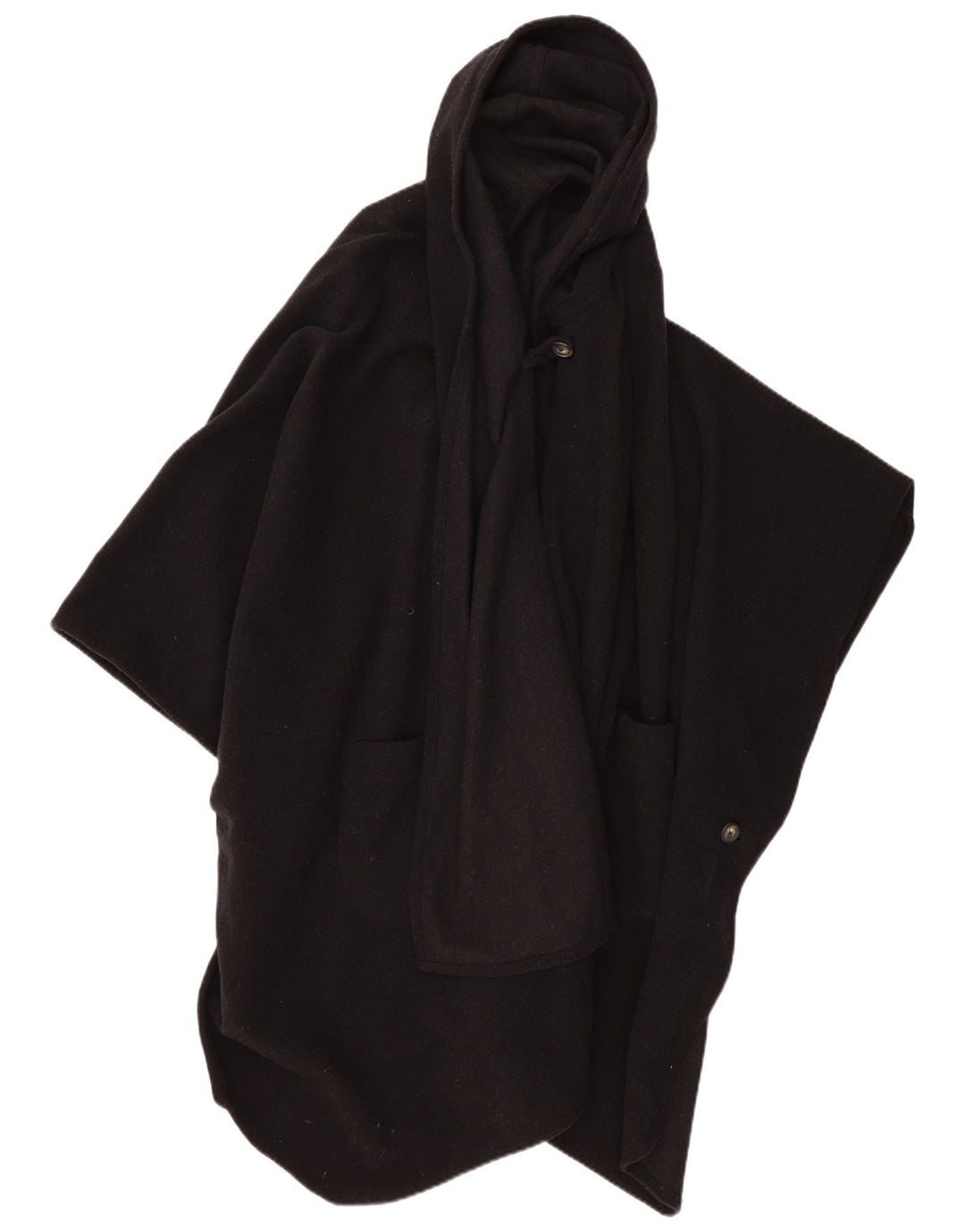 Damski płaszcz poncho z kapturem VINTAGE, jeden rozmiar, czarny