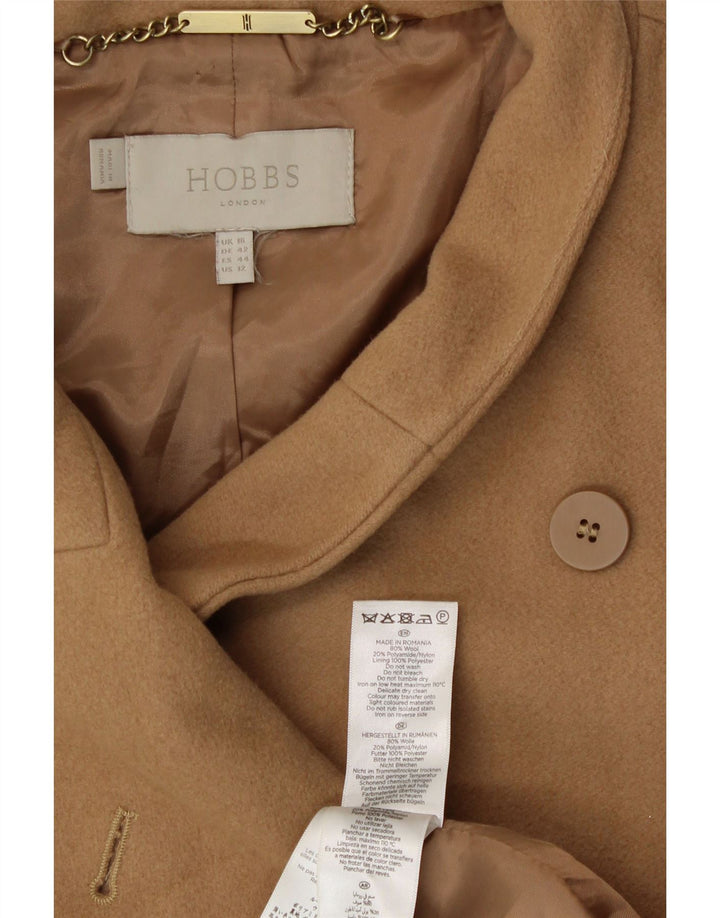 HOBBS Womens Overcoat UK 16 Large Beige Wool Vintage Hobbs and Second-Hand Hobbs from Messina Hembry 