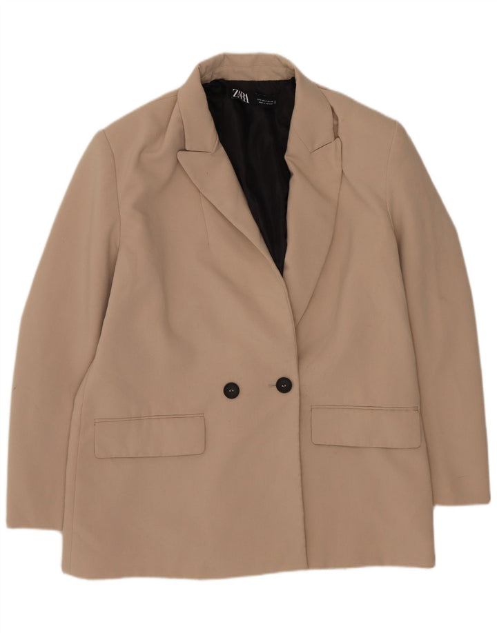Damska marynarka Zara Oversize z podwójnymi piersiami UK 10 Small Beige
