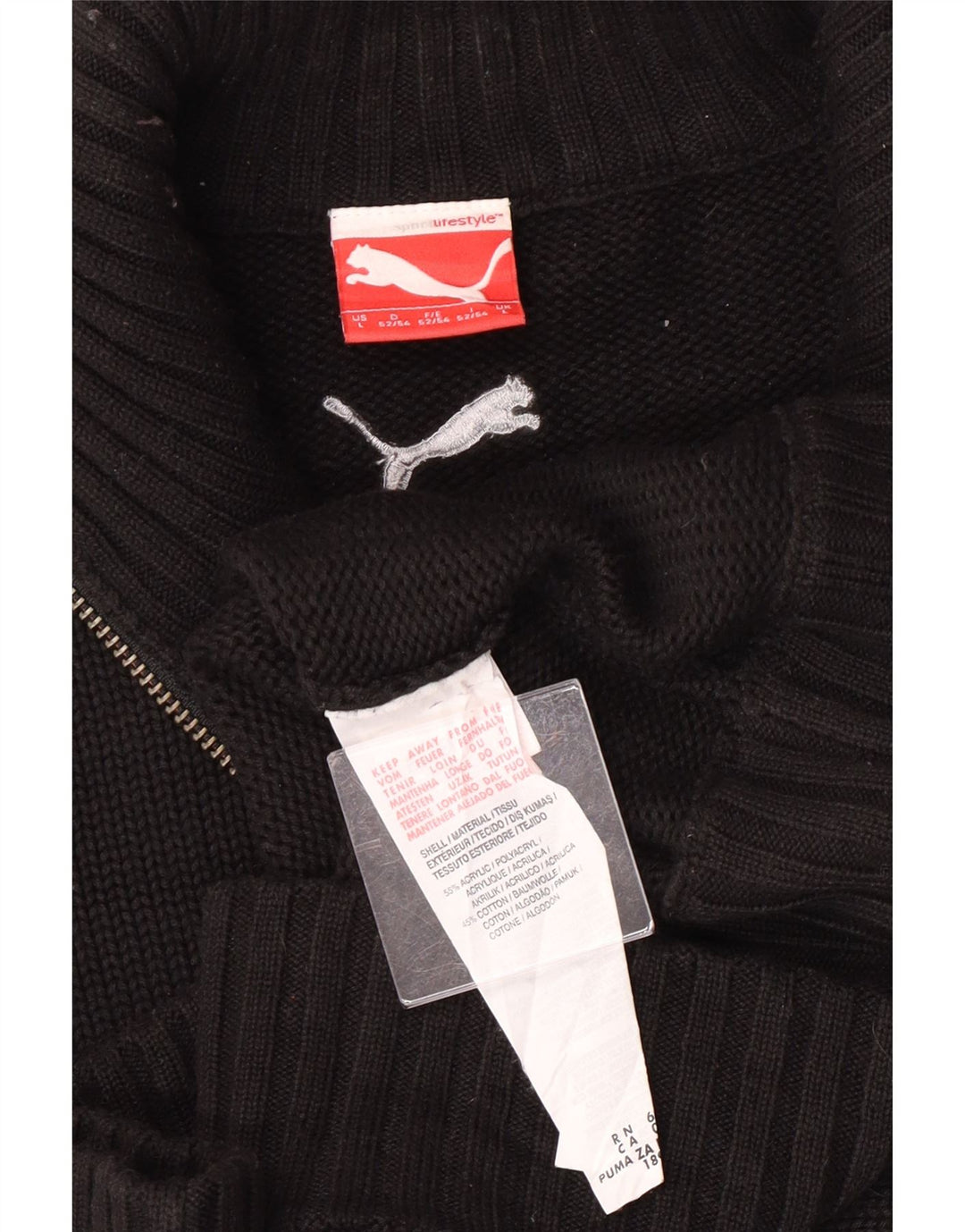 Męski sweter puma, duży, czarny, akrylowy