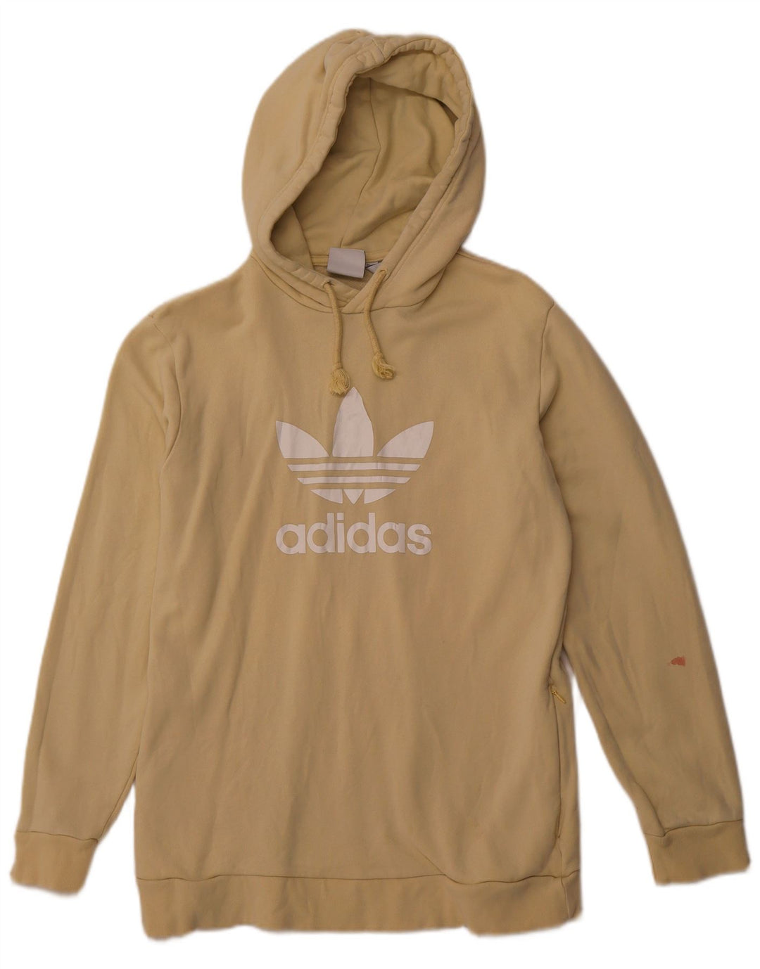 Męski sweter z kapturem ADIDAS z grafiką, średni żółty, bawełniany