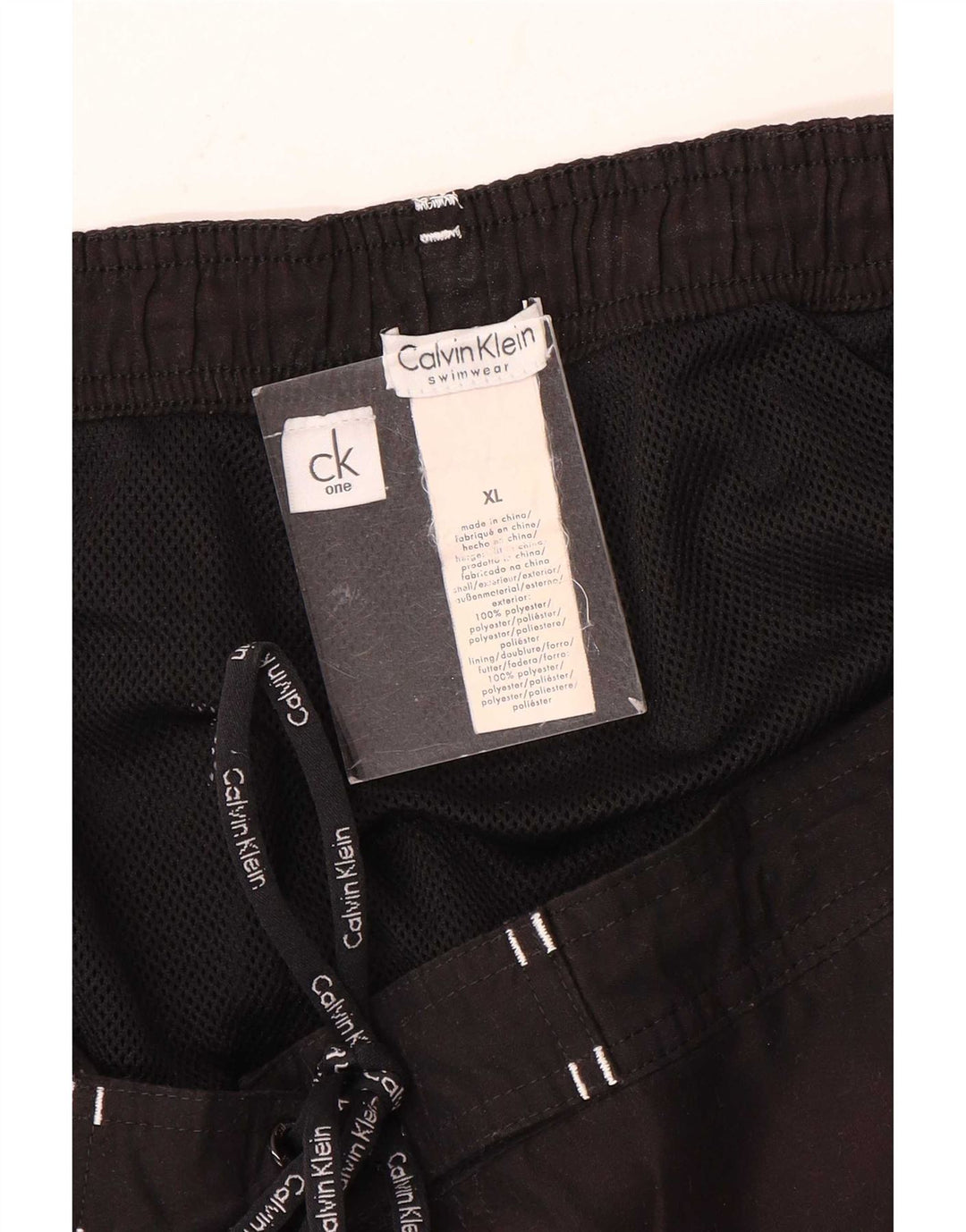 Męskie spodenki kąpielowe Calvin Klein z grafiką XL, czarny, poliester z blokami kolorów