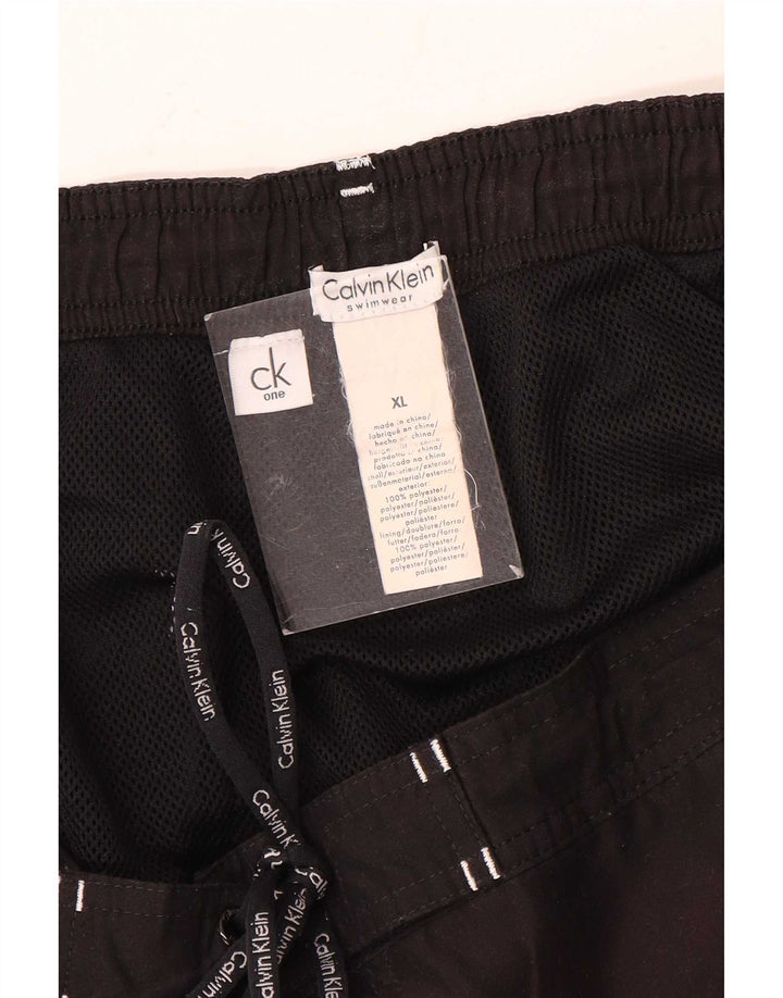 Męskie spodenki kąpielowe Calvin Klein z grafiką XL, czarny, poliester z blokami kolorów