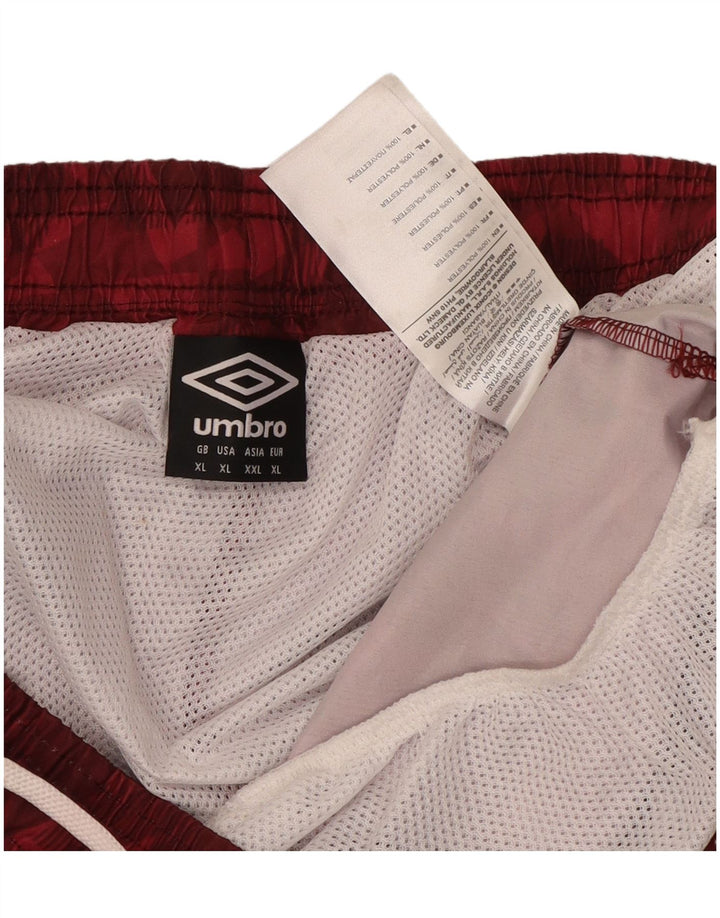 UMBRO Mens Swimming Shorts XL  Burgundy Geometric Polyester