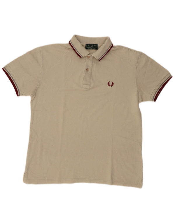 Męska koszulka polo Fred Perry, średnia beżowa bawełna