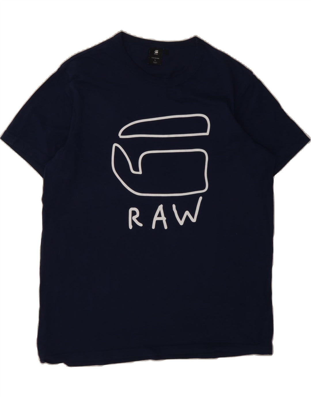 G-STAR Mens Graphic T-Shirt Top Large Navy Blue Cotton Vintage G-Star and Second-Hand G-Star from Messina Hembry 