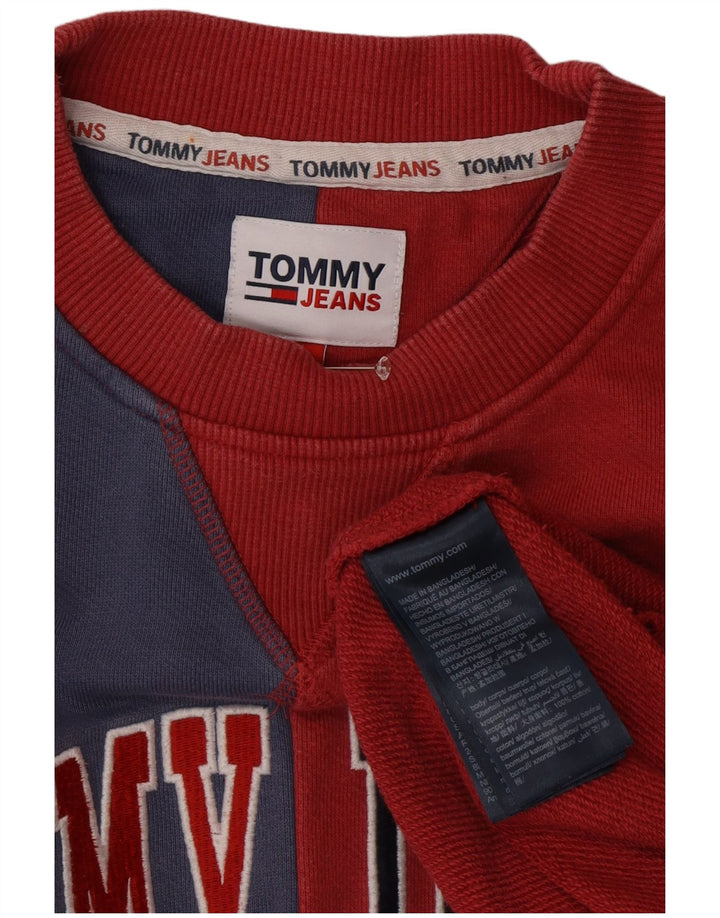 Męska bluza z grafiką Tommy Hilfiger XL, bawełniana w bloki kolorów, czerwona