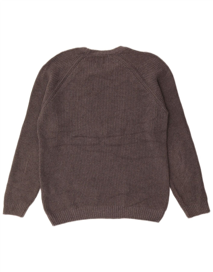 Męski sweter Zara z okrągłym dekoltem, średnioszary, bawełniany