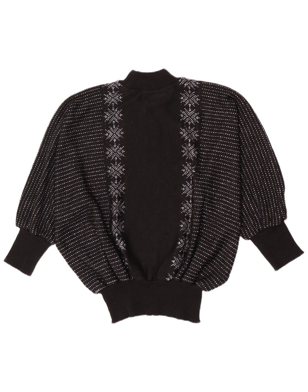 Damart Damart Sweter z golfem Batwing i golfem UK 16, duże czarne paski