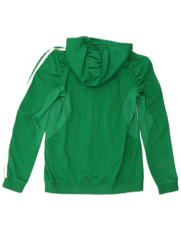 ADIDAS Damski sweter z kapturem i zamkiem w Irlandii, UK 14, duży, zielony, bawełniany