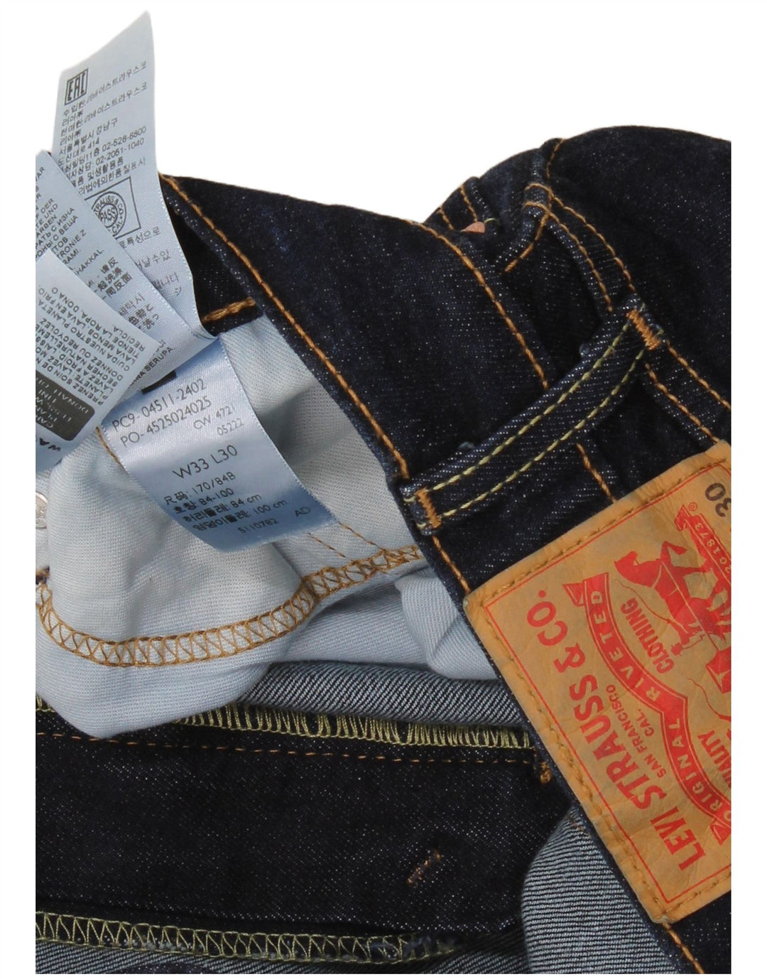 Męskie jeansy LEVI'S 511 Slim W33 L30 Granatowa bawełna