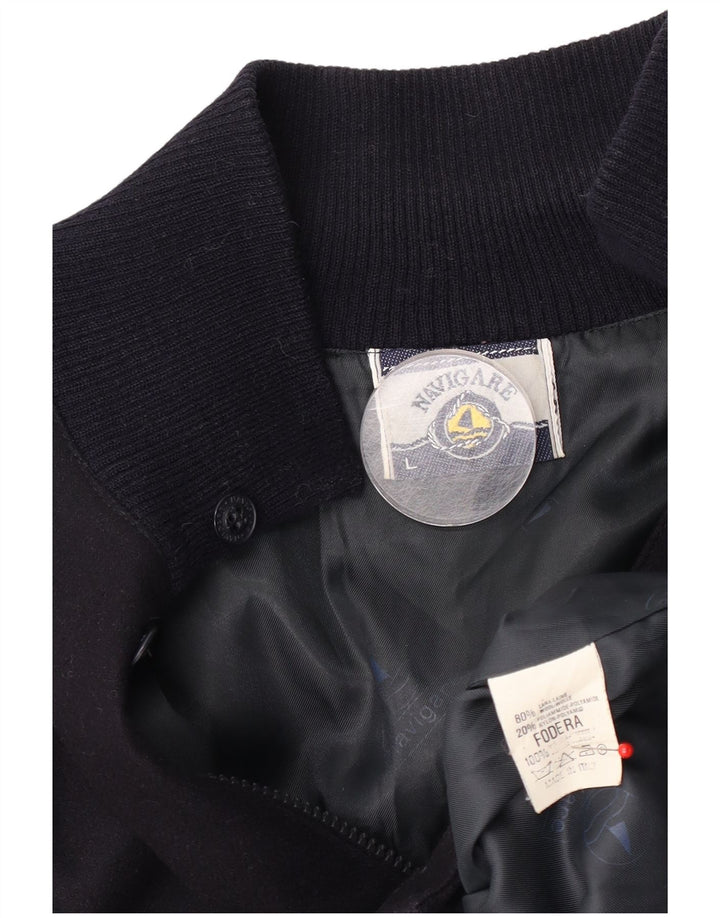 Męska kurtka bomberka Navigare UK 40, duża, granatowa, wełniana