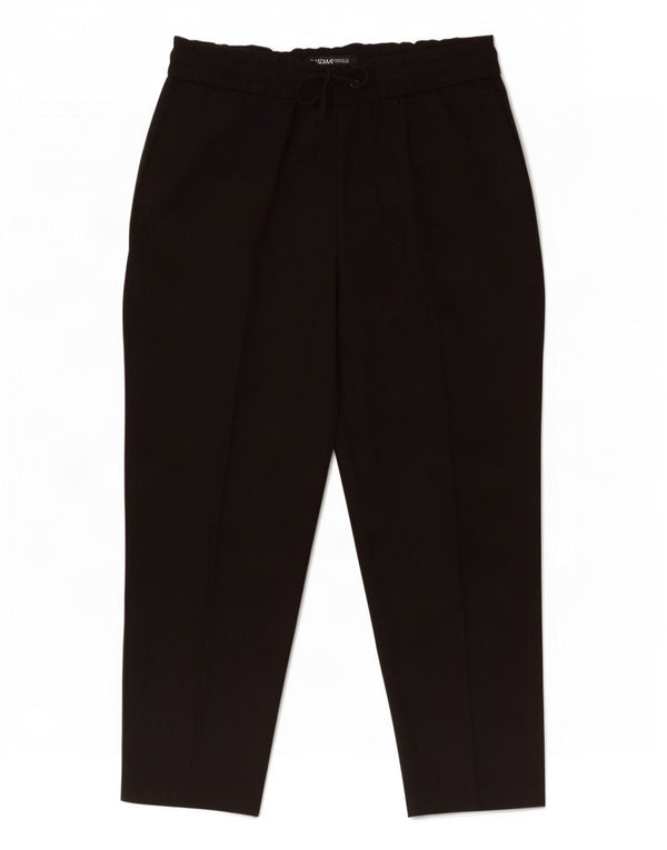 Zara Womens Tapered Cropped Trousers Large W30 L25 Black Polyester