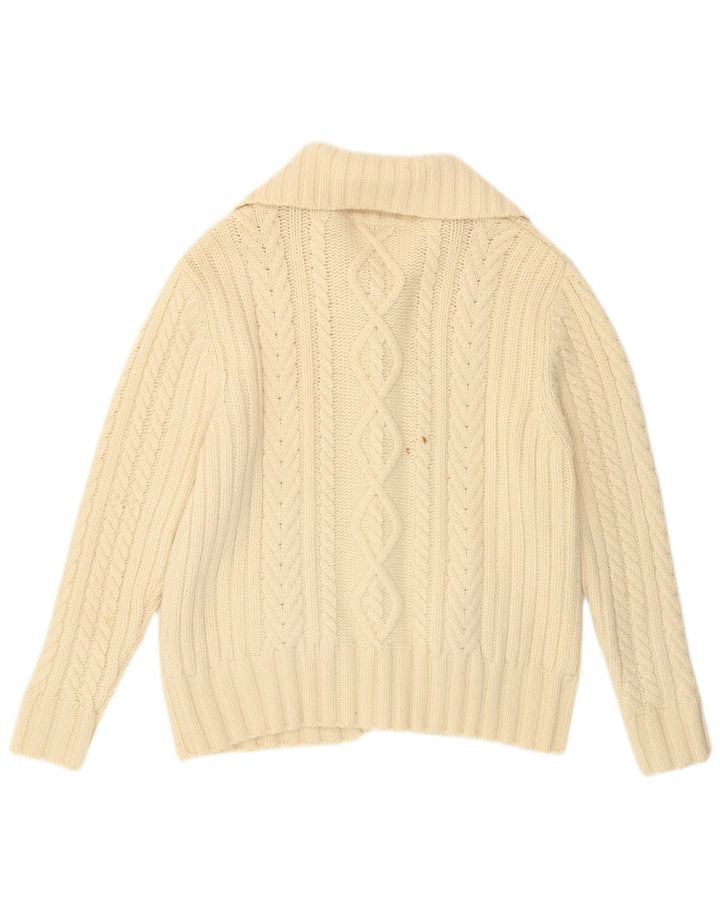 Sweter damski w stylu vintage IT 44 Średni złamanej białej wełny