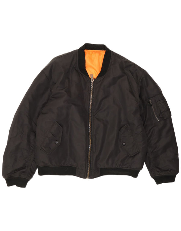 Męska kurtka bomberka Vintage IT 52/54 XL z czarnego nylonu
