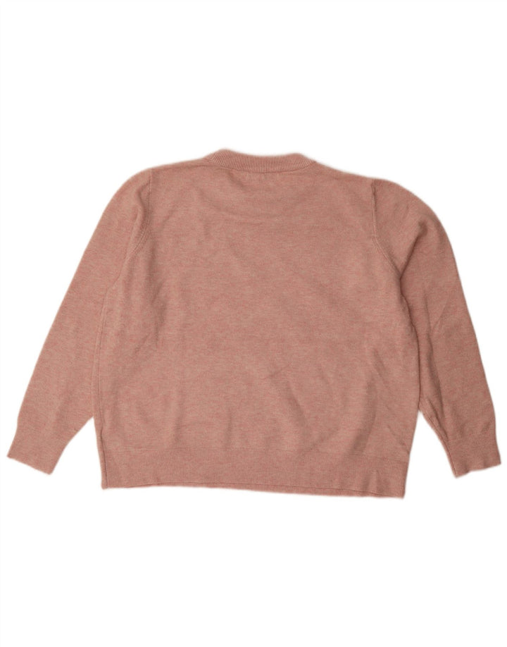 Marks & Spencer Damski sweter oversize z okrągłym dekoltem, UK 16, duży różowy
