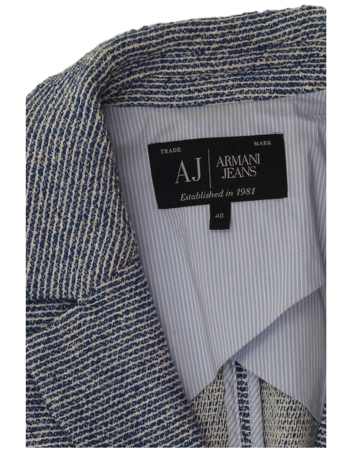 Armani Jeans Damska marynarka zapinana na 2 guziki EU 40 Średnioniebieskie prążki