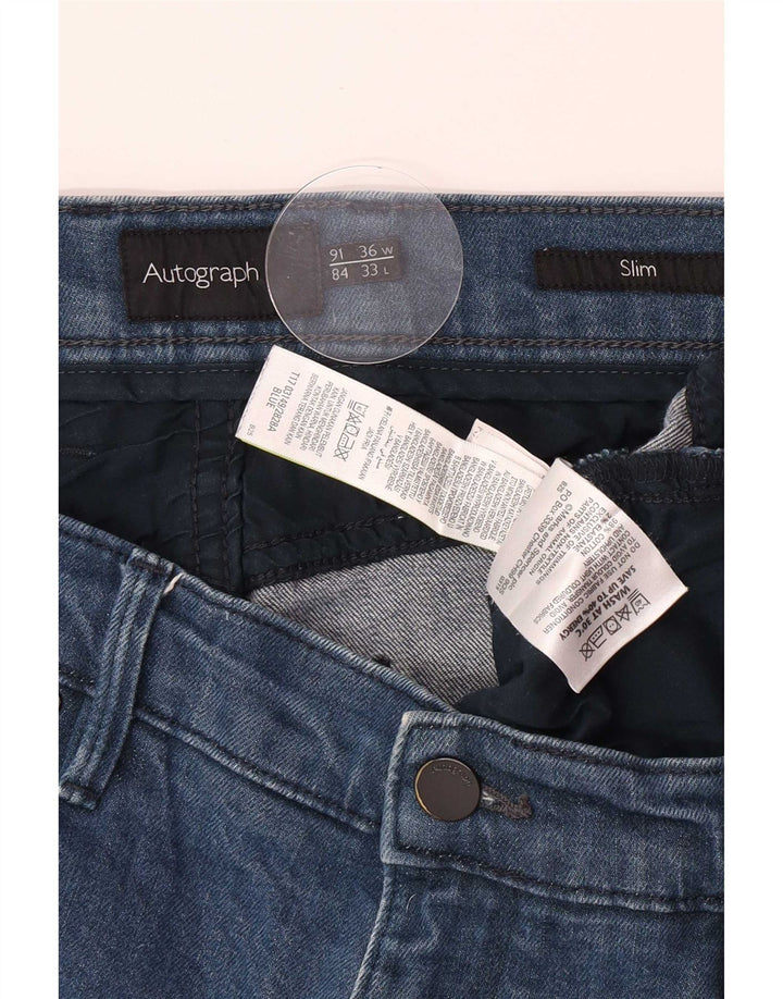 Marks & Spencer Męskie dżinsy z autografem W36 L30 Niebieskie bawełniane