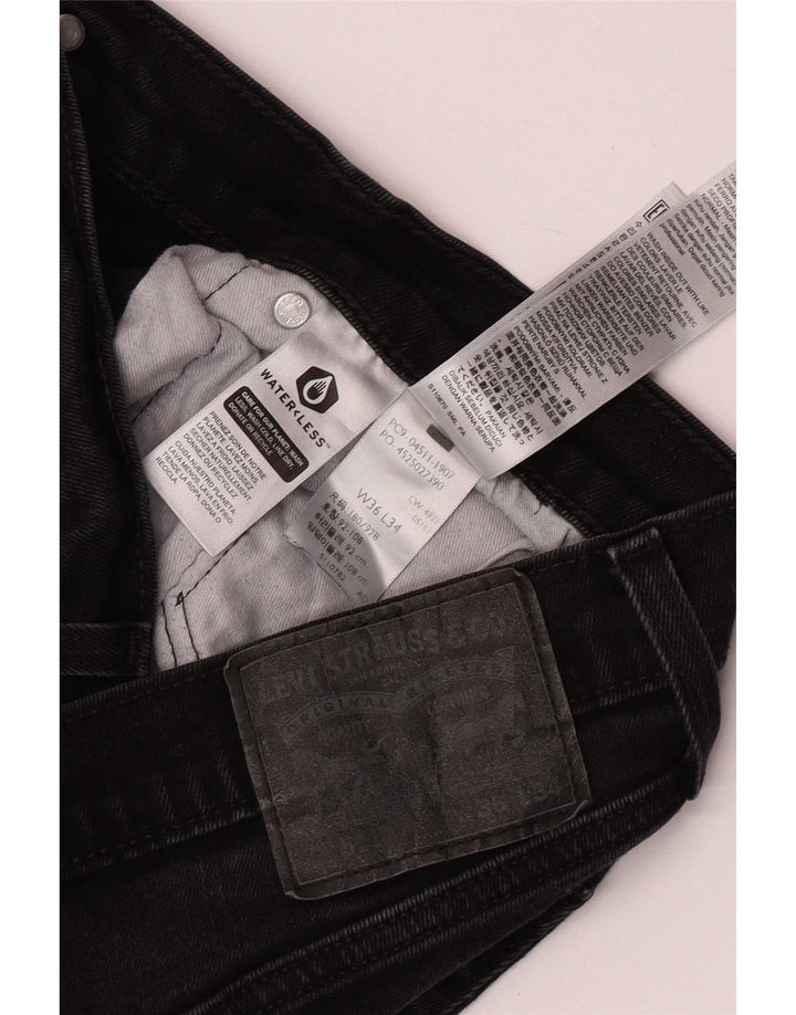 Męskie jeansy Levi's 511 Slim W36 L34 Czarna bawełna