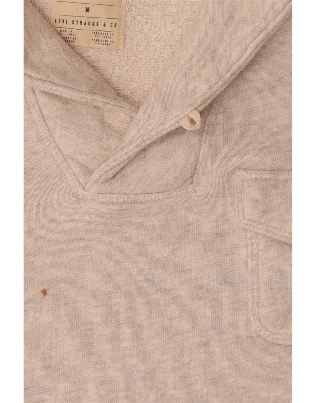 Męska bluza Levi's z szalowym dekoltem, średnia szara bawełniana nakrapiana
