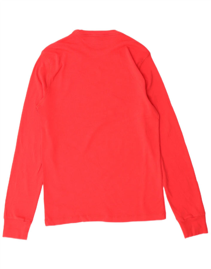 Męski top graficzny J. Crew z długim rękawem, średnio czerwony, bawełniany