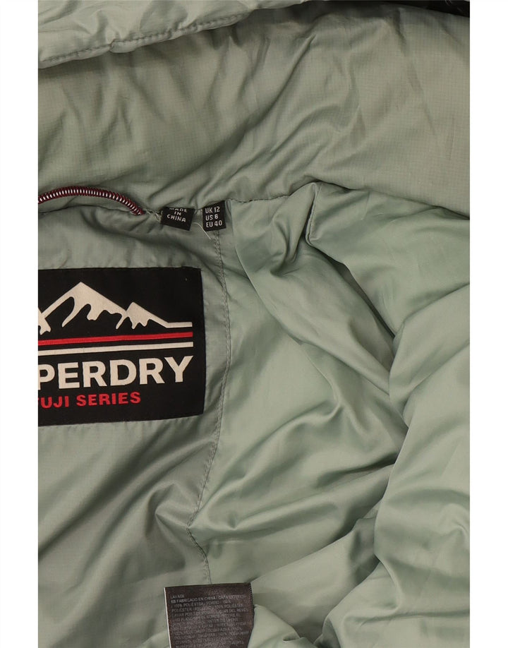Damska ocieplana kurtka z kapturem Superdry UK 12, średni zielony poliester