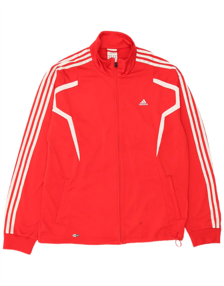 Adidas Męska kurtka dresowa Climalite, duża, czerwona, poliestrowa