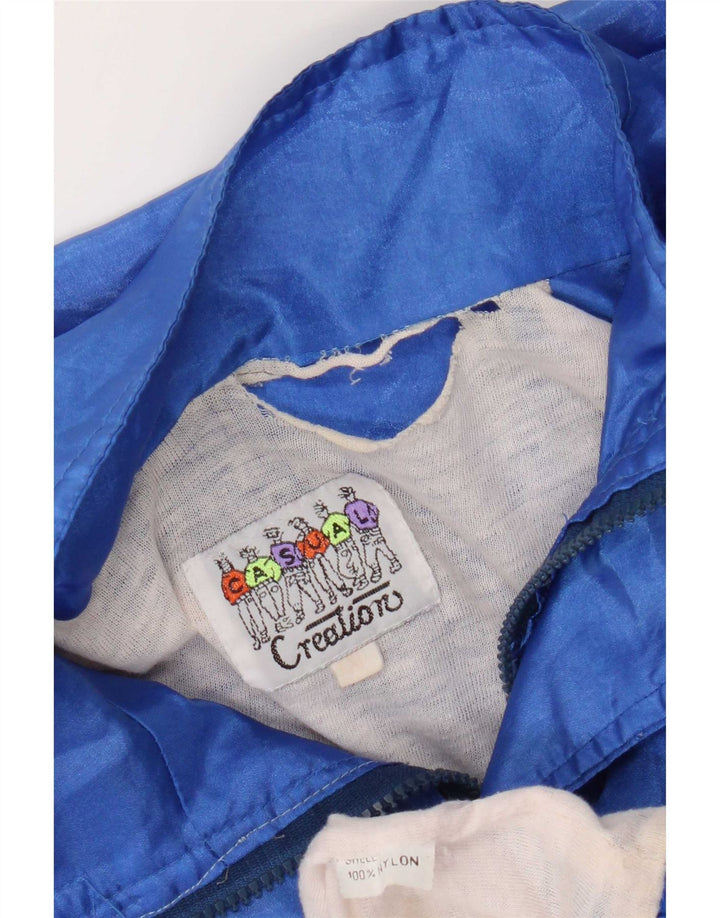 Męska kurtka dresowa Creation z grafiką, 2XL, niebieski nylon z blokami kolorów