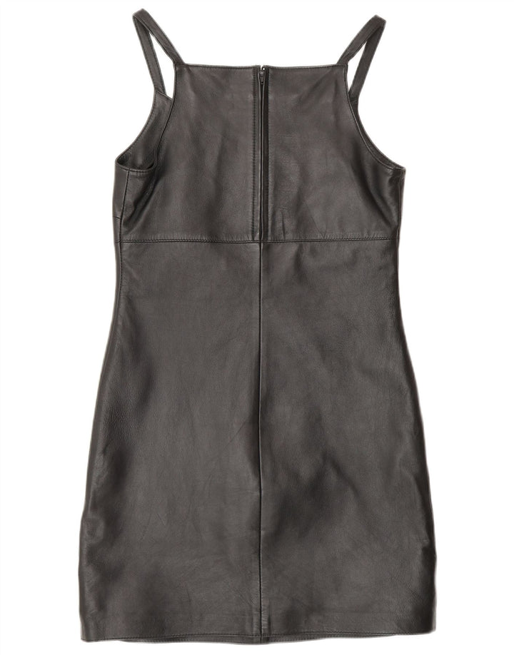 MADDOX Damska sukienka skórzana bez rękawów, UK 10, mała, czarna skóra