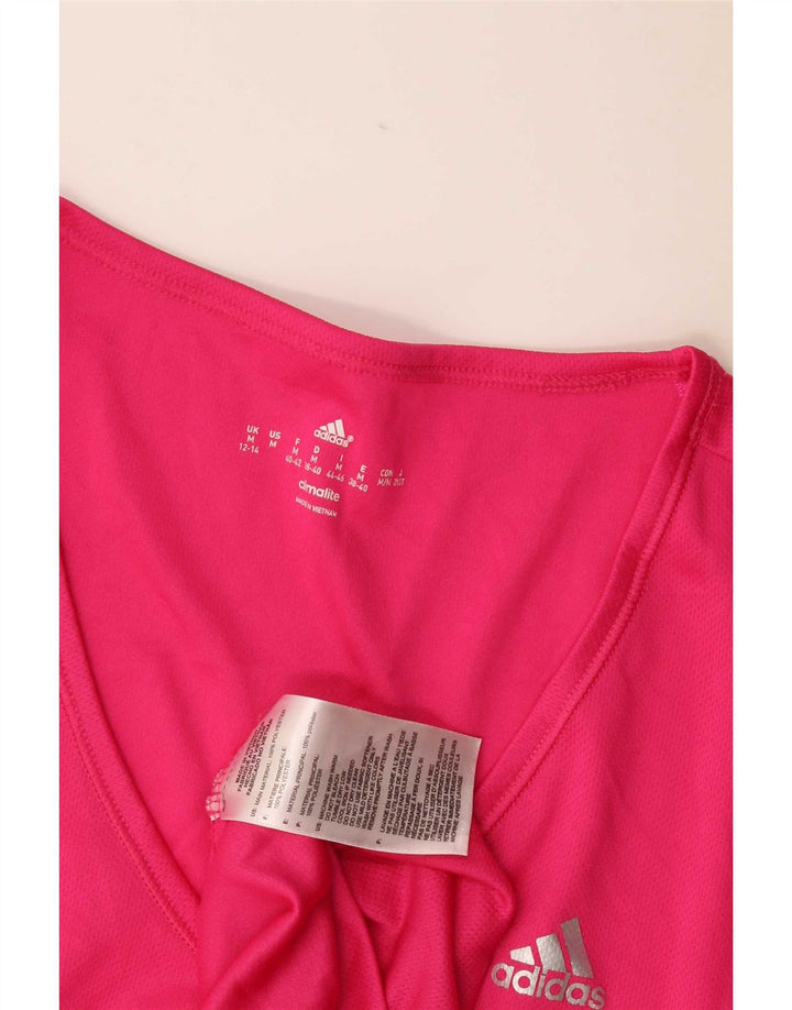 Damska koszulka Adidas Climalite Top UK 12/14 Średni różowy poliester