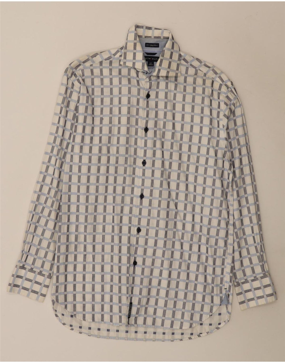 Koszula męska Tommy Hilfiger w małą białą kratkę, bawełniana