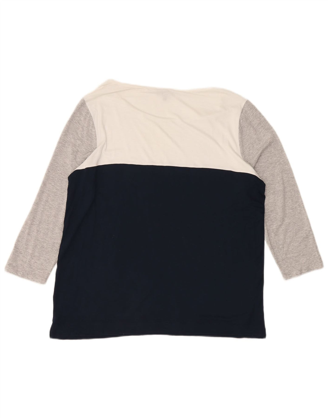 Damski top Jaeger z rękawem 3/4, UK 16, duża, wielokolorowa wiskoza z blokami kolorów