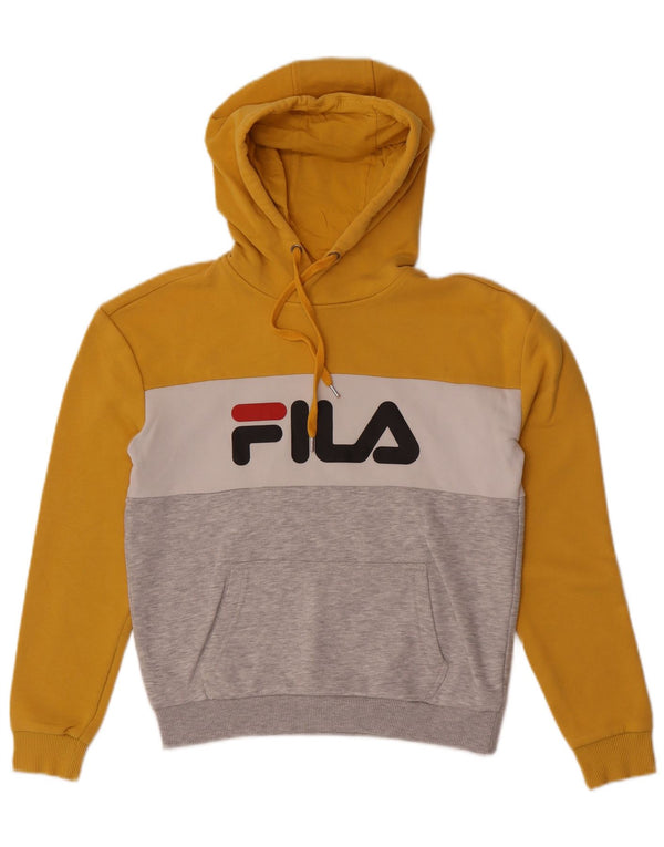 Damska bluza z kapturem Fila z grafiką UK 6 XS, wielokolorowa, z blokami kolorów