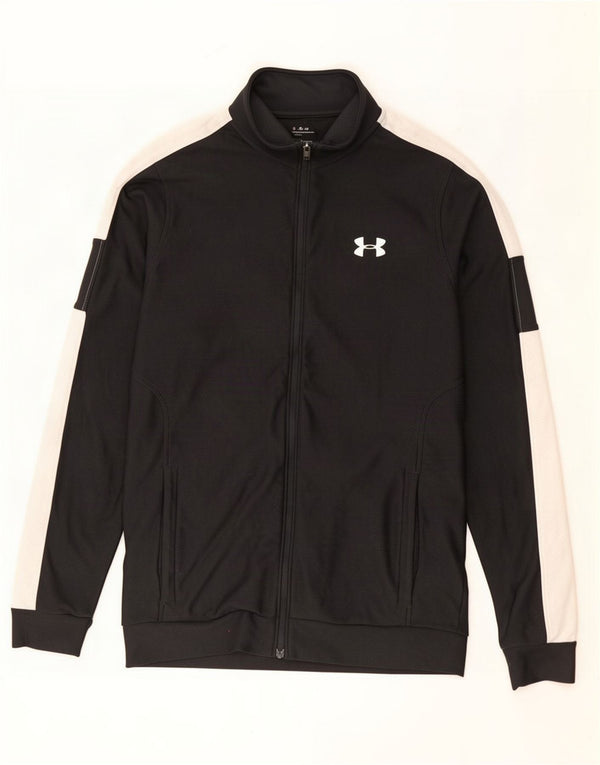 Męska kurtka dresowa Under Armour, mała, czarna, poliestrowa z blokami kolorów