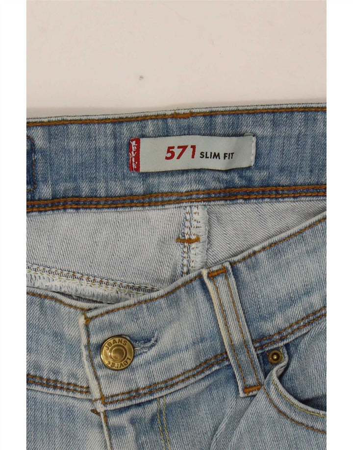 Damskie jeansy Levi's 571 Slim W31 L34 Niebieskie bawełniane