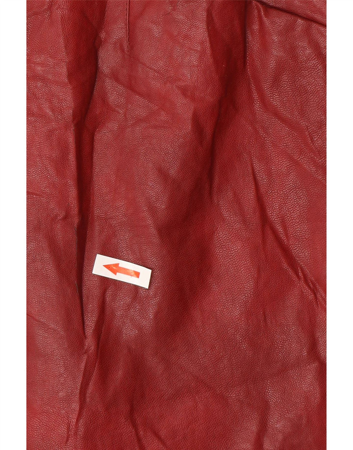 Spódnica skórzana damska Zara mała W26 bordowa