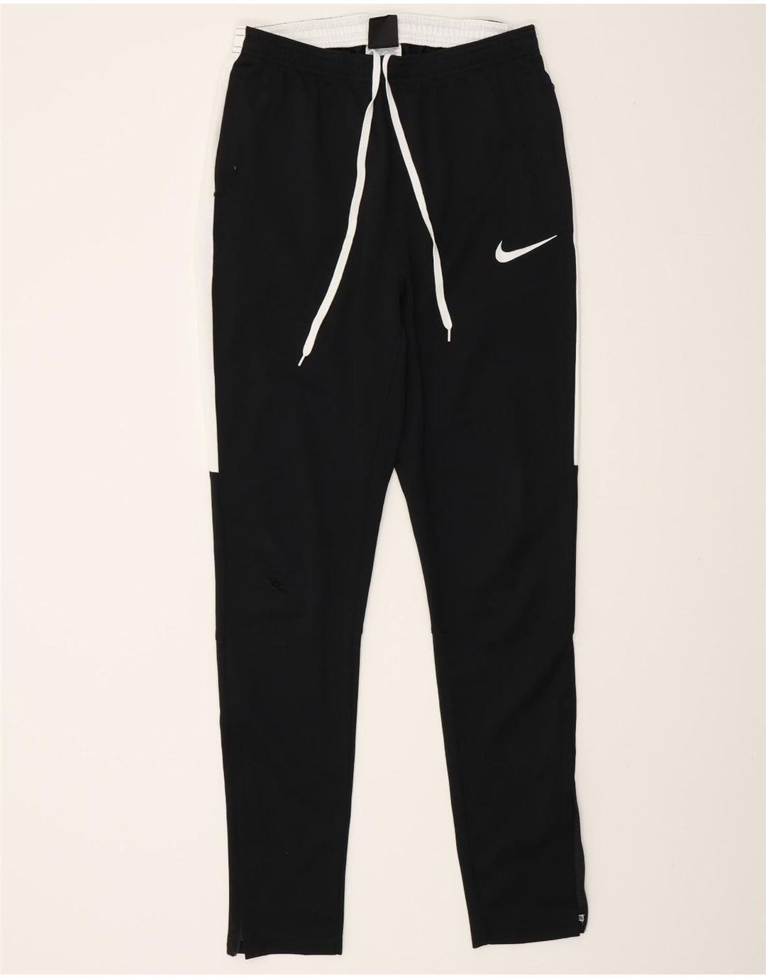 Męskie spodnie dresowe NIKE Dri Fit, mały, czarny poliester z blokami kolorów