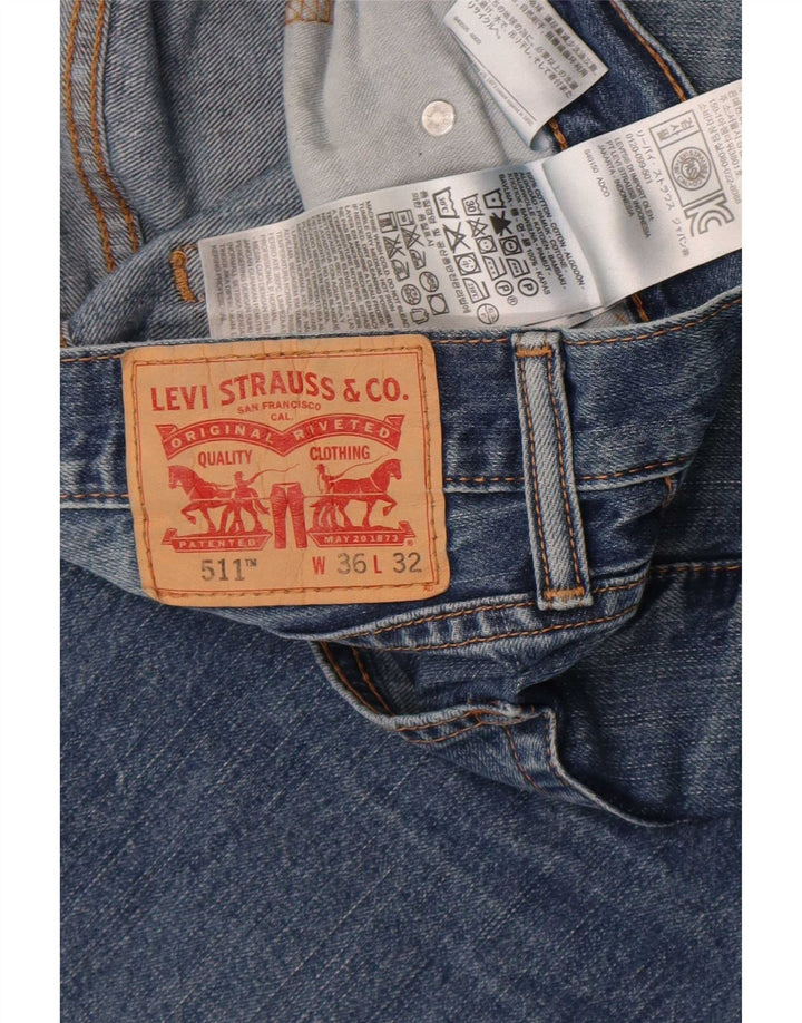 Męskie jeansy Levi's 511 Slim W36 L32 Niebieska bawełna
