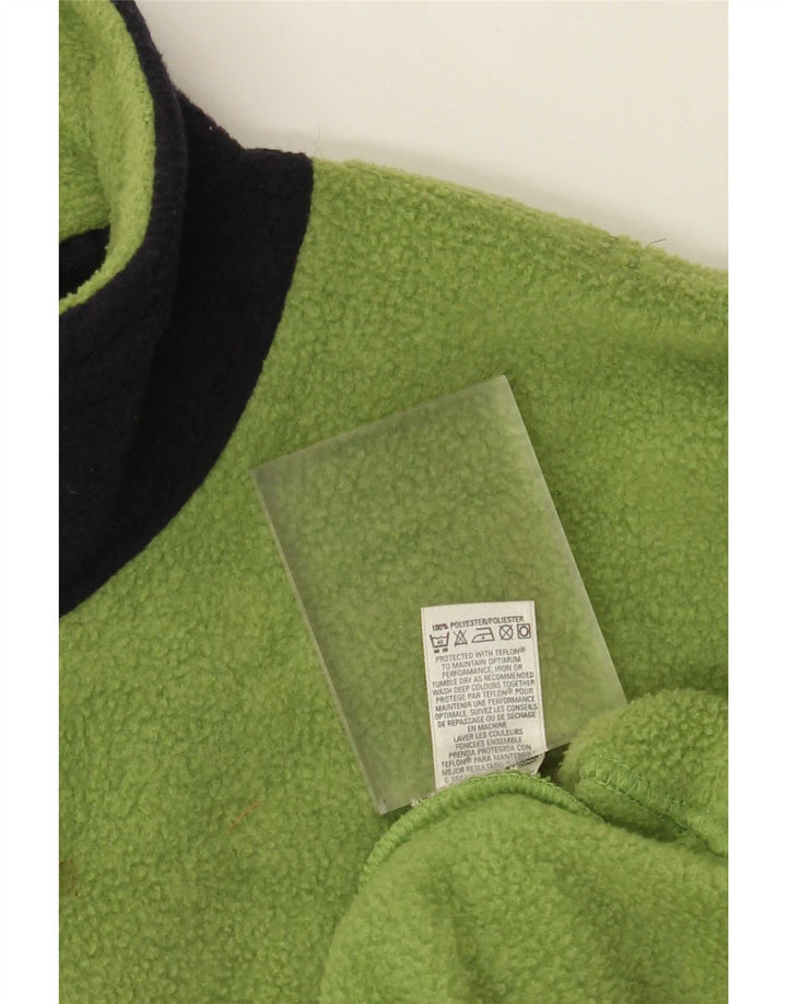 Marks & Spencer Męski sweter polarowy z zamkiem błyskawicznym, duży, zielony, w blokach kolorów