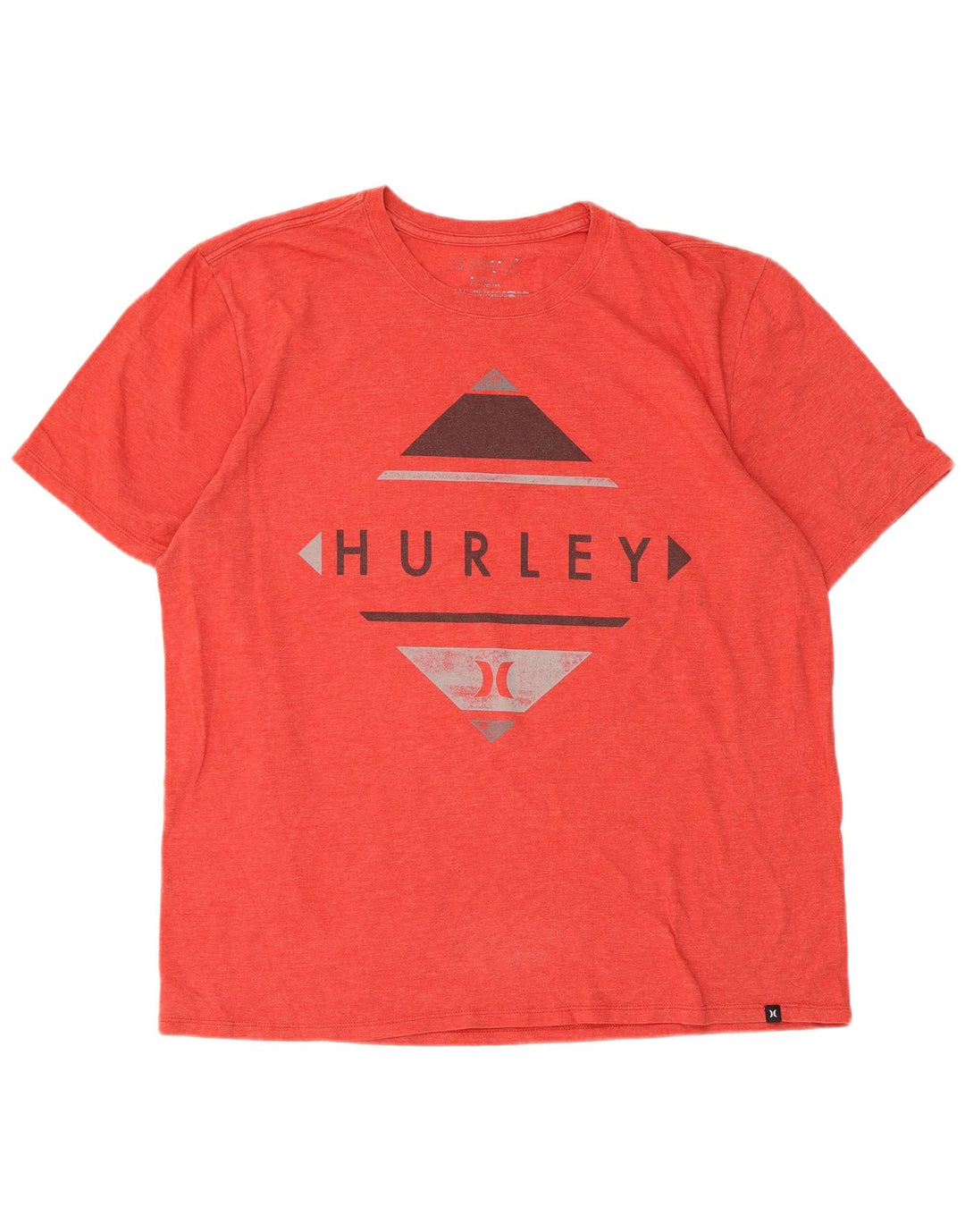 Męski T-shirt z grafiką Hurley, duży, czerwony, poliester