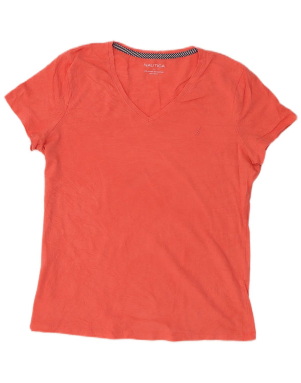 T-shirt damski Nautica Top UK 14, duży, pomarańczowy, bawełniany